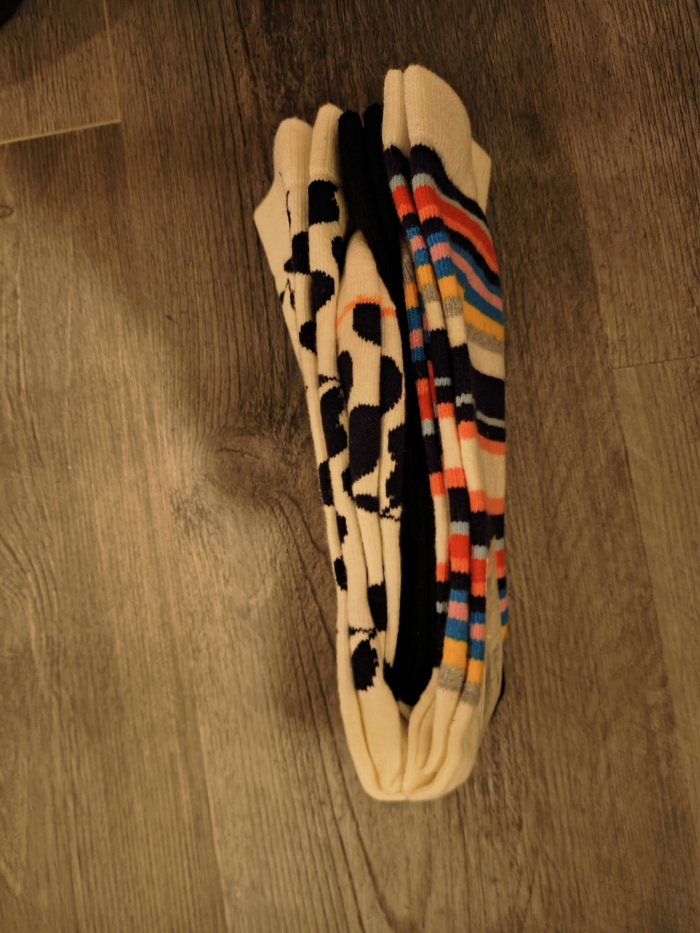a new day White Crew Socks with Black Apple Pattern - 3 Pack